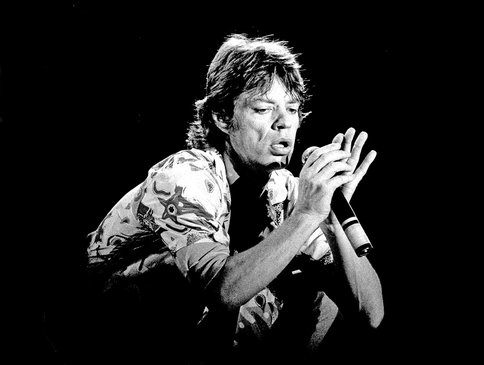 Mick Jagger in der Waldbühne Rolling Stones Konzert West Berlin Juni  1982 by Christian Schulz S/W Portrait analog B/W black and white